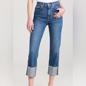 7 For All Mankind Blue Cropped Jeans